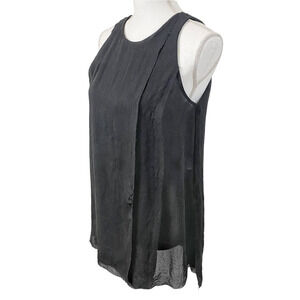 Mod Ref Layered Chiffon Swing Tank - Black - S